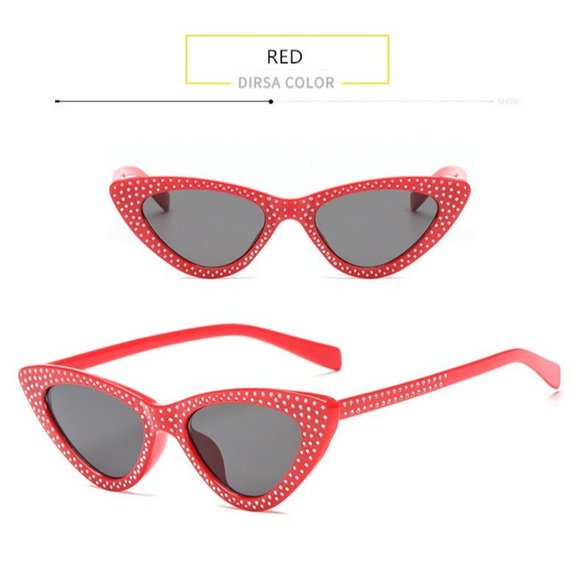 Duo of Red Cat Eye Sunglasses and White Cat Eye Sunglasses - Picture 1 of 2